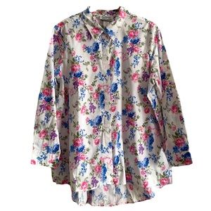 Anthony Richards 100% Cotton Floral Long Sleeve Button Down Shirt Size 1…